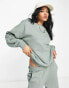 Фото #1 товара ASOS DESIGN minimal oversized sweat with shoulder pad in moss green