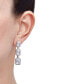 ფოტო #2 პროდუქტის Cubic Zirconia Graduated Square Halo Linear Drop Earrings in Sterling Silver