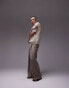 Topman knitted sheer crochet polo with gold lurex yarn in stone L - фото #4