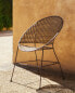 Rattan chair with metal structure