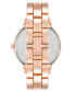 ფოტო #2 პროდუქტის Women's Quartz Rose Gold-Tone Alloy Link Bracelet and Floral Pattern Watch, 36mm
