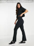 Фото #1 товара Nike rib jersey flare trousers in black