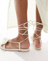 Public Desire Magnolia flat sandal in rosette in cream