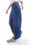 Фото #5 товара Calvin Klein Jeans front split midi denim skirt in mid wash