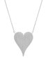 ფოტო #1 პროდუქტის Diamond Pavé Heart Pendant Necklace (1/2 ct. t.w.) in 14k White Gold, 16" + 2" extender