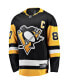 Фото #3 товара Мужская футболка Fanatics с патчем капитана Sidney Crosby, черная, Pittsburgh Penguins
