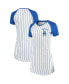 ფოტო #2 პროდუქტის Women's White Los Angeles Dodgers Vigor Pinstripe Nightshirt