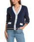 Фото #1 товара Forte Cashmere Tipped V-Neck Cashmere-Blend Cardigan Women's