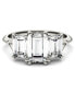 ფოტო #2 პროდუქტის Moissanite Emerald Three Stone Ring (2-9/10 ct. tw.) in 14k White Gold