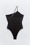 Asymmetric swimsuit with rope