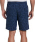 Фото #2 товара Men's Tonal Tropical-Print Linen Blend 9" Drawstring Shorts