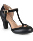 ფოტო #1 პროდუქტის Women's Olina T Strap Round Toe Pumps