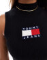 Tommy Jeans flag sleeveless knitted top in black Черный, XS - EU 34 - фото #3