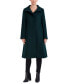 Womens Stand-Collar Single-Breasted Wool Blend Coat