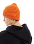 Tommy Jeans ribbed flag logo beanie in orange