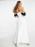 Фото #2 товара ASOS DESIGN contrast neckline corset white maxi dress in white