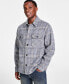 Фото #1 товара Men's Plaid Button-Down Shirt Jacket, Created for Macy's