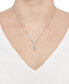 ფოტო #2 პროდუქტის Diamond Round & Baguette Teardrop Cluster 18" Pendant Necklace (1/4 ct. t.w.) in Sterling Silver