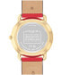 ფოტო #3 პროდუქტის Women's Elliot Red Leather Strap Watch 36mm