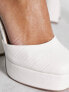 Фото #5 товара ASOS DESIGN Priority platform high block heeled shoes in white croc