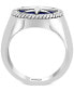 ფოტო #4 პროდუქტის EFFY® Men's Lapis Lazuli Compass Ring in Sterling Silver
