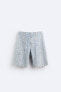 Denim jacquard bermuda shorts