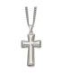 Фото #1 товара Chisel polished Pillow Cross Pendant on a Curb Chain Necklace