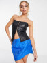 Фото #7 товара Only curved hem mini skirt co-ord in bright blue