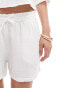 Mango cheesecloth co-ord shorts in white