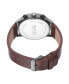 ფოტო #3 პროდუქტის Men's Dress Sport Brown Synthetic Leather Strap Watch, 47mm