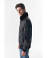 Men's Detachable Shearling Collar Leather Jacket, Jumbo Black