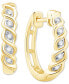 ფოტო #1 პროდუქტის Diamond Twist Small Hoop Earrings (1/10 ct. t.w.) in 10k Gold