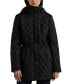 ფოტო #1 პროდუქტის Petite Hooded Quilted Coat