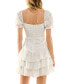 ფოტო #2 პროდუქტის Juniors' Tiered Eyelet Fit & Flare Dress