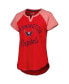 ფოტო #3 პროდუქტის Women's Red Washington Capitals Grand Slam Raglan Notch Neck T-shirt