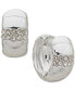 ფოტო #1 პროდუქტის Silver-Tone Small Pavé Textured Huggie Hoop Earrings, 0.6"