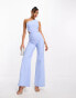 Фото #8 товара Vesper one shoulder wide leg jumpsuit in pale blue