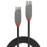 Фото #2 товара Lindy 5m USB 2.0 Type A Extension Cable - Anthra Line - 5 m - USB A - USB A - USB 2.0 - 480 Mbit/s - Black - Grey