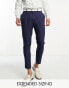 Фото #2 товара ASOS DESIGN smart tapered linen mix trousers in navy
