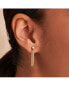 ფოტო #3 პროდუქტის Women's 14K Gold Plated Chained Moissanite Earrings