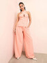 Фото #1 товара ASOS LUXE tailored wide leg trouser in peach