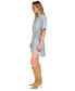 ფოტო #3 პროდუქტის Women's Chambray Pleated-Back Shirtdress