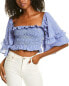 Фото #1 товара Kerrick Smocked Crop Top Women's Blue L