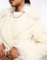 Фото #8 товара Threadbare Blair formal maxi coat with tie waist and faux fur trims in white