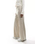 JDY wide leg trousers with cargo pockets in texture beige