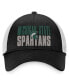 Фото #3 товара Men's Black, White Michigan State Spartans Stockpile Trucker Snapback Hat