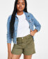 ფოტო #3 პროდუქტის Women's Mid-Rise Zip-Fly Utility Shorts