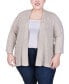 Plus Size Draped Open-Front Cardigan Sweater