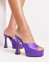 River Island platform heeled mule in bright purple