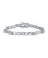 9CT Clear Bridal Oval AAA CZ Alternating Romantic Love Knot Symbol Infinity Tennis Bracelet For Women Girlfriend .925 Sterling Silver 7.5"